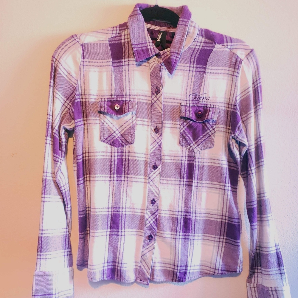 Vans purple checkered flannel